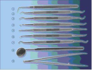 Комплект инструментов для снятия зубных отложений 4 шт